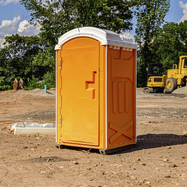 how often are the porta potties cleaned and serviced during a rental period in Chemung
